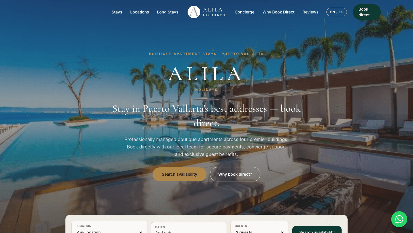 Alila Holidays — website hecho por APX Studio