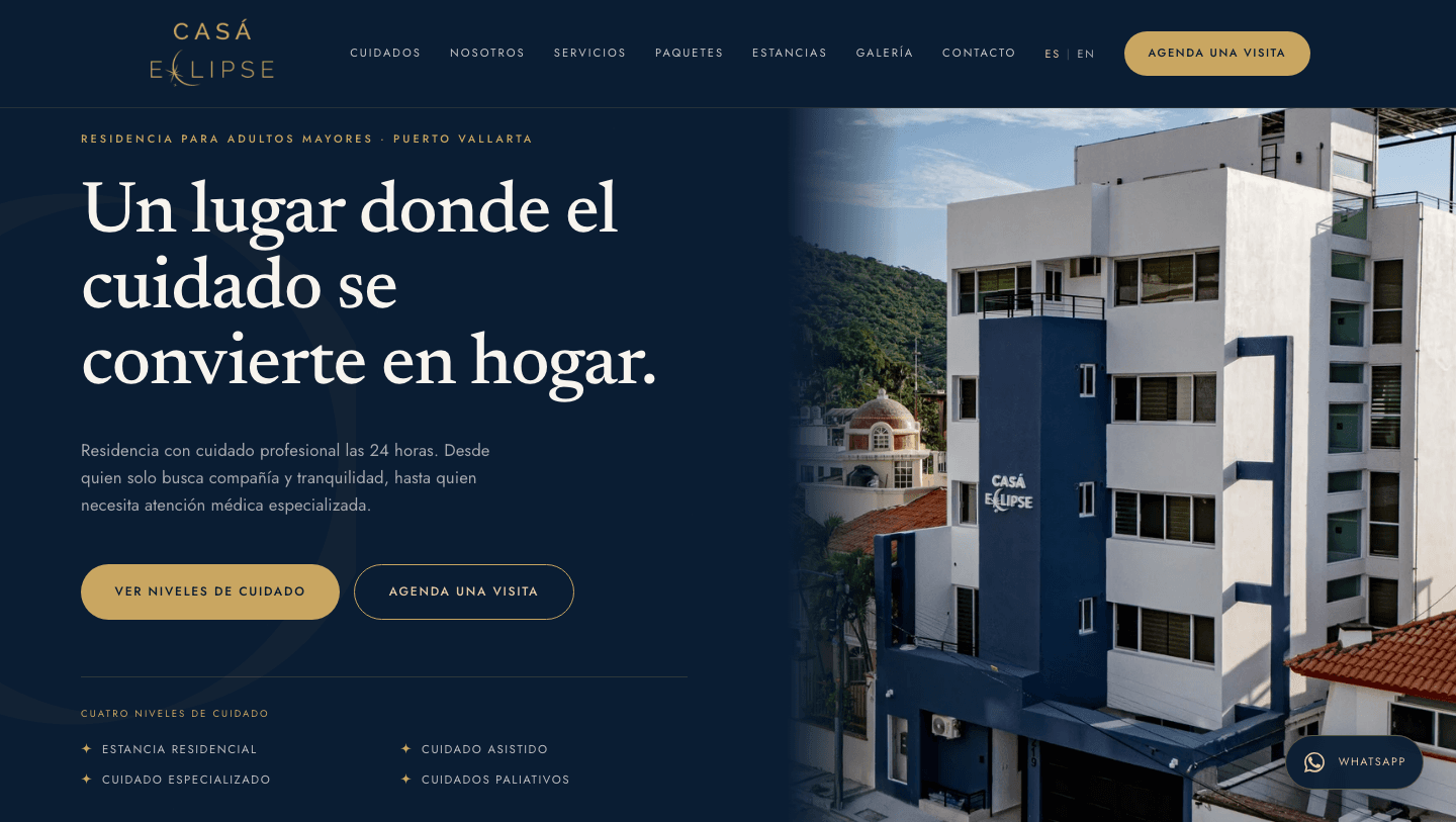 Casá Eclipse — website hecho por APX Studio