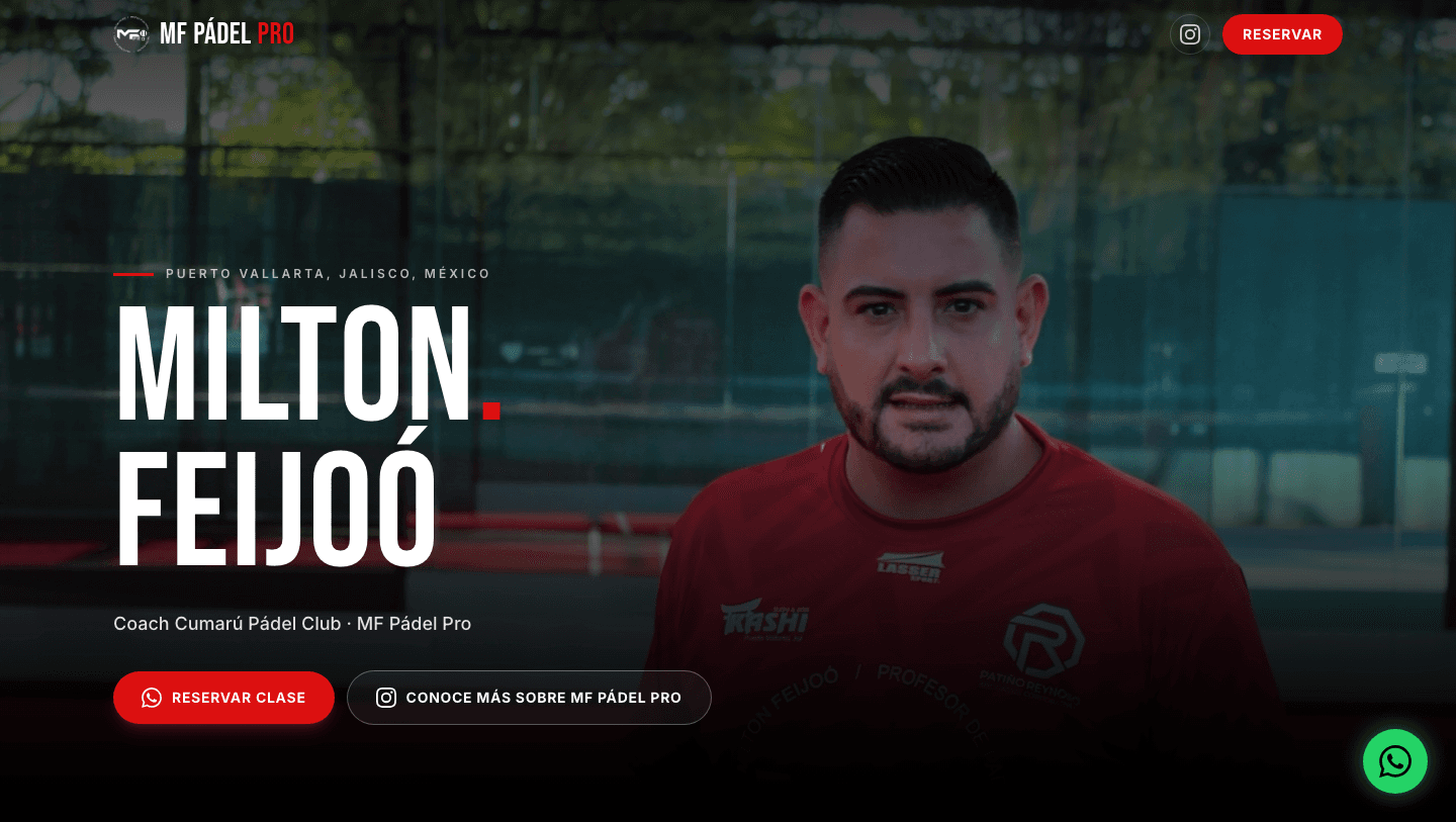 MF Pádel Pro — website hecho por APX Studio